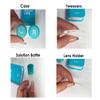 Contact Lens Case Kit, Cute Color Book Fox Contact Lens case with remover tool, Portable contact lens travel storage kit with mirror, container, tweezer, holder (Sky Blue) view 3