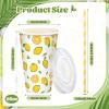 Tessco 150 Pieces/50 Sets Lemonade Cups with Lids and Paper Straws 16oz Disposable Iced Coffee Paper Cup Summer Citrus Cold Lemonade Stand Supplies for Fruit Party Beverages Drinks Juices view 2