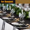 100 Pack Dinner Napkins Disposable Linen Feel Dinner Napkins with Built-in Flatware Pocket Gold Trim Lined Pre Folded Napkins Cloth Like Paper Napkins for Wedding Dinner Party (Black,Gold) view 4