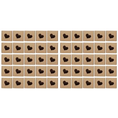 50Pcs Kraft Paper Hand Made Soap Box, Heart Pattern Small Bulk Gift Box Perfect Packaging for Handmade Soap, Candy, Cupcake, Jewelry, Birthday, Wedding Favor