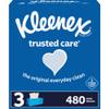 Kleenex Trusted Care 2-Ply Tissues, 8-7/16" x 8-1/2", White, 160 Tissues Per Box, Pack Of 3 Boxes view 3