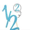 1/2 Half Cake Topper for Baby's 6 Months Birthday Party Decorations, Happy 1/2 Birthday Anniversary Baby Shower Party Supplies, Blue Glitter. view 3