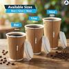 16oz Ripple Coffee Cups with Lids Disposable Paper Cups for Takeaway Coffee, Tea or Hot Drinks- Brown 50 Pcs view 2