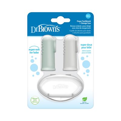 Dr. Brown's 100% Silicone Baby Finger Toothbrush and Toothpaste Set, 2-Pack Toothbrush & Infant-to-Toddler Training Toothbrush, Soft for Baby's First Teeth, Giraffe, 0-3 Years