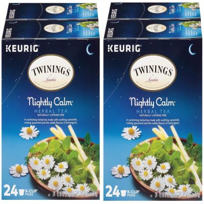 Twinings Nightly Calm Herbal Tea, Naturally Caffeine Free, Single Serve K-Cup Pods for Keurig, 24 Count (Pack of 4)