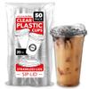 20 oz Clear Plastic Cups with Lids Disposable, Togo Drinking Cup with Strawless Sip Lid for Smoothie, Cold Brew Iced Coffee, Lemonade, Ice Latte, Boba, Party Drinks, Bulk, 20 Ounce (Set of 50) view 1
