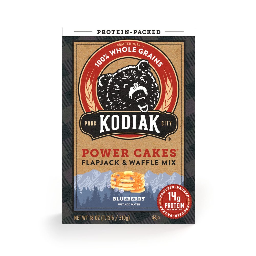 Kodiak Cakes Power Cakes, Pancake & Waffle Mix, Blueberry, High Protein,100% Whole Grains (Pack of 1), 18 Ounce