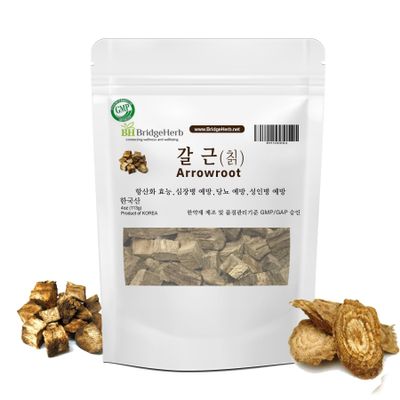 Arrowroot Herbal Tea Cut ( () 4oz/113g | Premium Natural Dried Korean Arrowroot | Traditional Herbal Wellness & Digestive Support | Caffeine-Free Loose Leaf Tea | Product of Korea (BridgeHerb)