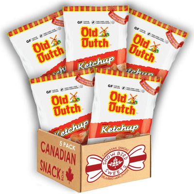 Over 2lbs of Old Dutch Ketchup chips| Ketchup Chips Canadian | Canadian Snacks | Canadian Gift - by Snowbird Sweets, Pack of 5 , 8.0 ounces