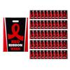 12 1/2" x 17" Bulk Large Red Ribbon Week Plastic Goody Bags, 50 Pieces