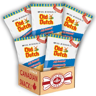 Over 2lbs of Old Dutch All Dressed chips (235g each)| All Dressed Chips Canadian | Canadian Snacks | Canadian Gift - by Snowbird Sweets, Pack of 5 , 8.0 ounces