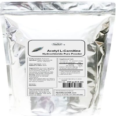 NuSci ALC Acetyl L-Carnitine HCl Powder Pure Form (250 g (8.8 oz))
