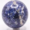 2.3" 245g Rich Deep Blue Sodalite w/Quartz & Feldspar Inclusions Sphere Polished Natural Gemstone Crystal Mineral Dcor Collectible - Brazil + Stand view 1