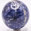 2.3" 245g Rich Deep Blue Sodalite w/Quartz & Feldspar Inclusions Sphere Polished Natural Gemstone Crystal Mineral Dcor Collectible - Brazil + Stand view 2