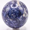 2.3" 245g Rich Deep Blue Sodalite w/Quartz & Feldspar Inclusions Sphere Polished Natural Gemstone Crystal Mineral Dcor Collectible - Brazil + Stand view 4