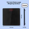 Digital Body Weight Bathroom Scale, High Accuracy Body Weighing Scale with 6mm Tempered Glass Easy Read Backlit LED Display,AAA Batteries Not Included, 397lb/180kg, Black view 4