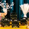 TaoBary 24 Pack Ramadan Treat Boxes Eid Mubarak Gift Boxes Mosque Star Moon Lantern Party Favor with Handle Bulk Ramadan Goodie Candy Bag for Eid Al Fitr Packages Supplies(Black Gold) view 3