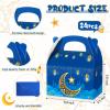 TaoBary 24 Pack Ramadan Treat Boxes Eid Mubarak Gift Boxes Mosque Star Moon Lantern Party Favor with Handle Bulk Ramadan Goodie Candy Bag for Eid Al Fitr Packages Supplies(Navy Blue) view 2