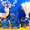 TaoBary 24 Pack Ramadan Treat Boxes Eid Mubarak Gift Boxes Mosque Star Moon Lantern Party Favor with Handle Bulk Ramadan Goodie Candy Bag for Eid Al Fitr Packages Supplies(Navy Blue) view 3