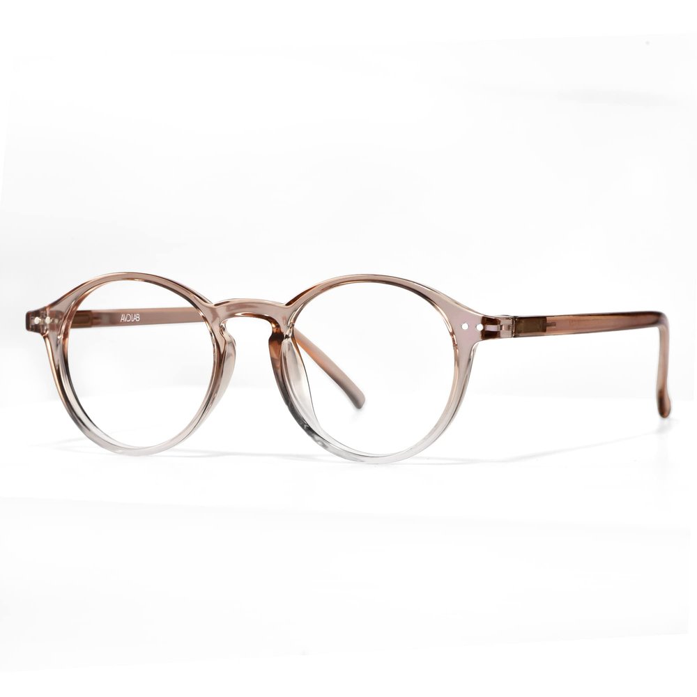 AVDLAB Blue Light Blocking Glasses Round Retro Computer Gaming Glasses Women Men UV Protection AB3303 (Brown)