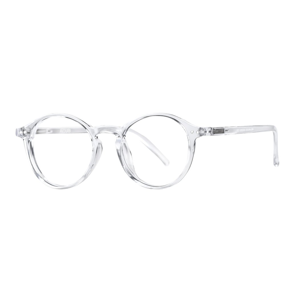 AVDLAB Blue Light Blocking Glasses Round Retro Computer Gaming Glasses Women Men UV Protection AB3303 (Clear)