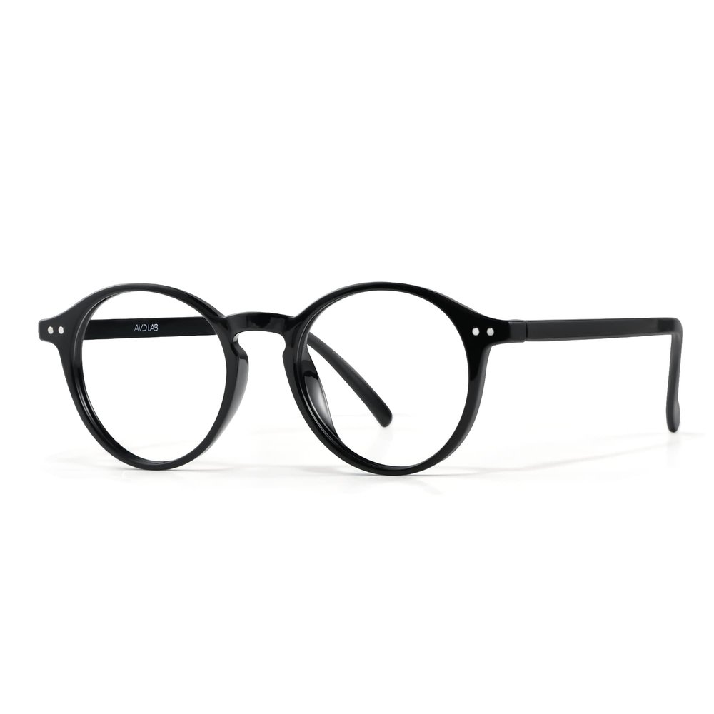AVDLAB Blue Light Blocking Glasses Round Retro Computer Gaming Glasses Women Men UV Protection AB3303 (Black)
