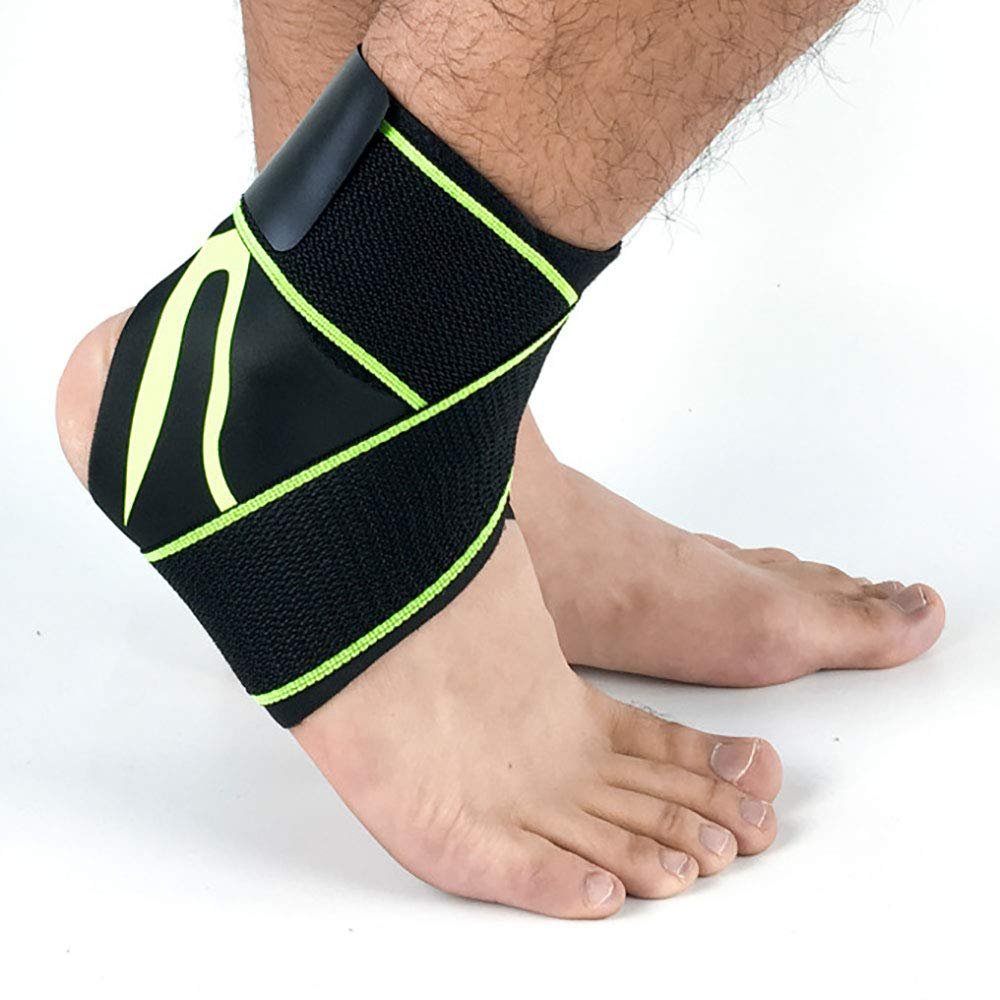 Ankle Brace - Compression Sleeve with Adjustable Strap & Comfy Ankle Support Perfect for Sprained Ankle, Achilles Tendon, Plantar Fasciitis & Sports - Ideal for Men & Women