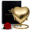 Mini Urn for Human Ashes Keepsake Urn for Ashes Small Heart Urn Memorial with Stand A Beautiful Heart Shaped Tribute for Women, Men, Baby & Infant (Golden, Small) view 1