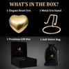 Mini Urn for Human Ashes Keepsake Urn for Ashes Small Heart Urn Memorial with Stand A Beautiful Heart Shaped Tribute for Women, Men, Baby & Infant (Golden, Small) view 2
