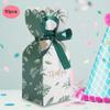 DAUERHAFT 50PCS Wedding Candy Box, Paper Chocolate Box, Party Favor Gift Boxes for Wedding, Birthday, Christmas with Bow (Green Leaves) view 4