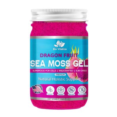 Sea Moss Gel by BioVitalica - Irish sea Moss raw Organic - Premium Quality - Dr Sebi, Vegan superfood for Cells - 100% Natural Seamoss Gel (Pack of 1, Dragon)