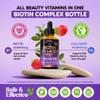 Liquid Biotin & Collagen 60,000 mcg - Vitamins for Hair Growth Support - Extra Strength Drops for Women & Men - Liquid Collagen Supplement - Strong Nails & Healthy Skin - Made in USA - 2 Fl Oz view 4