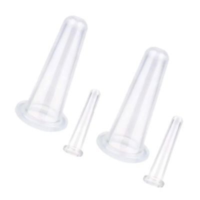 4Pcs Face and Face and Body Vacuum Suction Massage Cup Facial Cupping Massager Anti for Body Cupping Massager, Cupping Set (White)