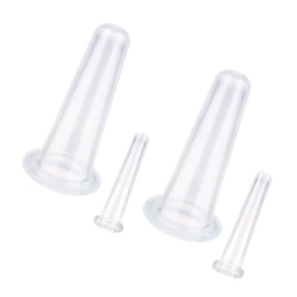 4Pcs Face and Face and Body Vacuum Suction Massage Cup Facial Cupping Massager Anti for Body Cupping Massager, Cupping Set (White)