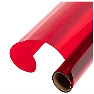 Krystalphane Premium Transparent or Lace Cellophane Wrap Roll- 100 Foot Roll-Choose Color and Size Florist Quality-Made in USA by Flower Bee (40 x 100, Ruby Red)