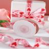 1roll Valentine's Day Heart & Letter Graphic Gift Wrapping Ribbon, Valentine Bow Making Ribbon, Valentine Decor, Ribbon for Favor Wrapping Wreaths Craft Prensent Wrapping Decorative Bow view 1