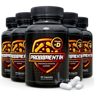 Probimentin - Advanced Probiotic Strains Blend and Vitamin D - Digestive Support 5 Bottles 150 Capsules-Official Manufacturer