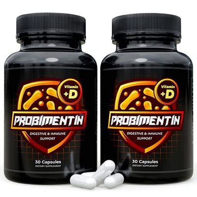 Probimentin - Advanced Probiotic Strains Blend and Vitamin D - Digestive Support 2 Bottles 60 Capsules-Official Manufacturer (2)