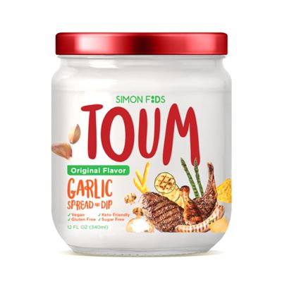 Simon Foods - TOUM, To Provide healthier alternatives. Vegan, Kosher & Keto-Friendly Garlic Spread, Dip, Sauce, Marinade, Versatile Alternative to Mayo, Ranch & More, No Sugar, Gluten free & Dairy free, (Garlic not too intense to cater for wider popu