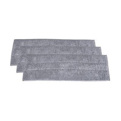 Superio Microfiber Mop Pads, Refill Miracle Mop, Dust Mop Replacement Head 16 Inch Damp Mop Refill for Flat Mop Set, with Velcro-Grey, 3 pack