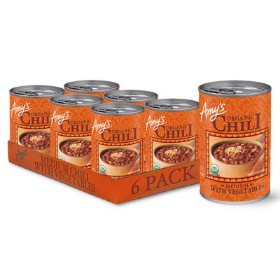 Amy's, Chili, Gluten Free, Vegetarian, Vegetable, Organic, Medium Spice, Jalapeo Pepper, 14.7 oz, Pack of 6