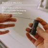 Vegan Biodegradable Bamboo Charcoal Dental Floss with Refillable Black Stainless Steel Container | 30M x2 | Extra Floss| Natural Candelilla Wax | Peppermint | Zero Waste Oral Care view 3