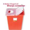 Dealmed Sharps Container, 8 Gallon Hinged Lid, Red (Case of 10) view 2