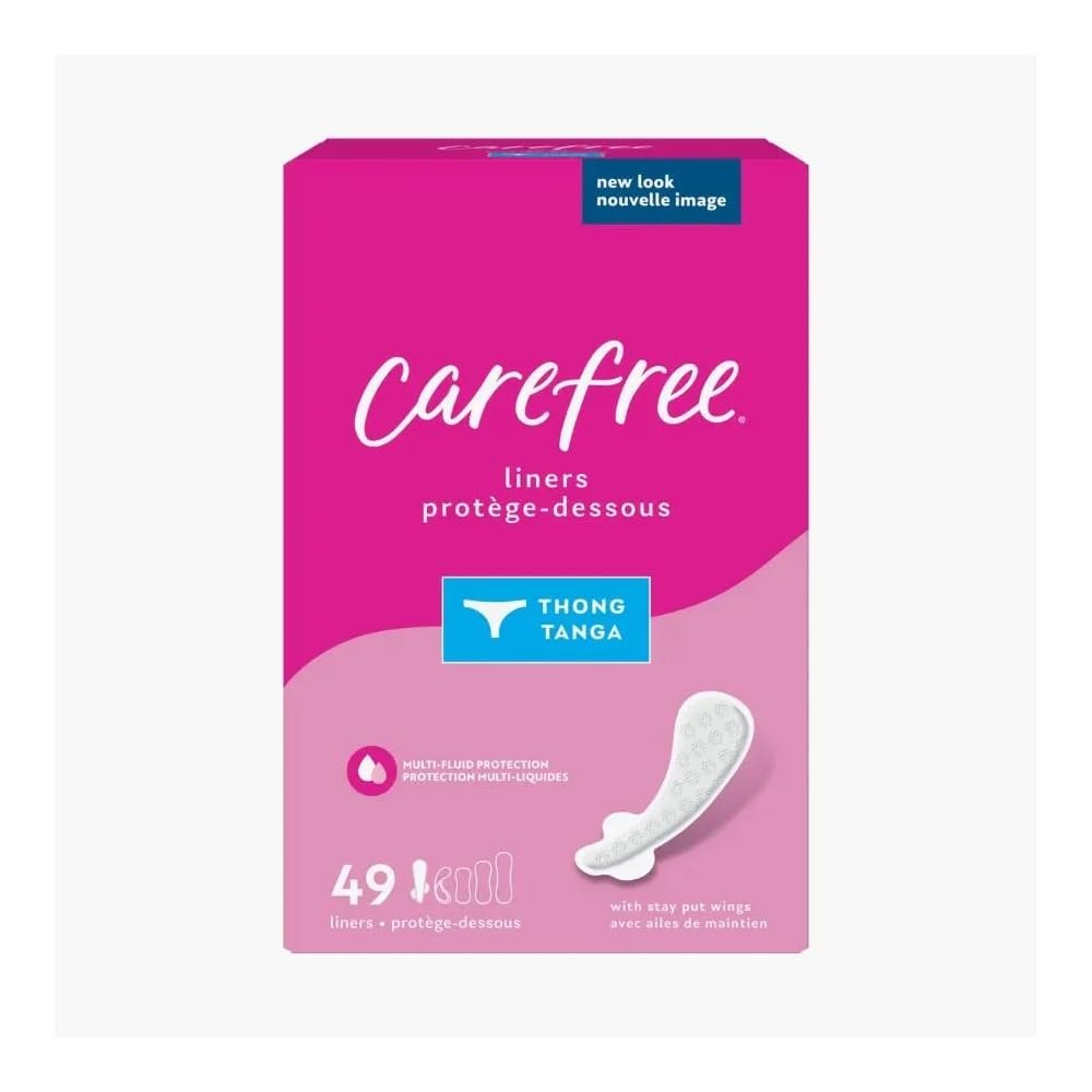 CAREFREE Thong Pantiliners, Regular Unscented 49 ea (Pack of 3)