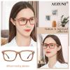 AEZUNI Bifocal Reading Glasses Women Large Square Blue Light Computer Readers Trendy Eyeglasses 1.00 1.25 1.50 1.75 2.00 2.25 2.50 2.75 3.00 3.50 (Tan,150) view 2