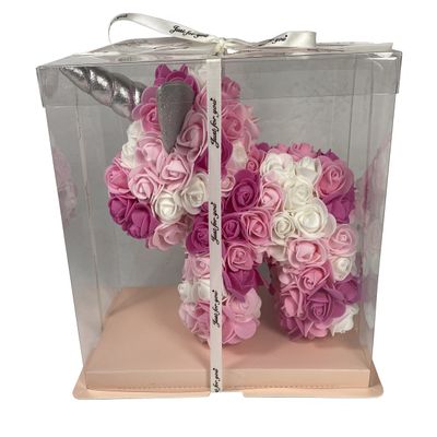 CalCastle Craft Rose Unicorn Soft Foam Flowers 10" x 10" x 6" with Optional Display Box (Hot Pink, with Box)
