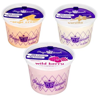 Magic Cup Variety Pack, 4 oz. Cup (1-18 Pack) (6 Vanilla, 6 Wild Berry, 6 Orange Creme)