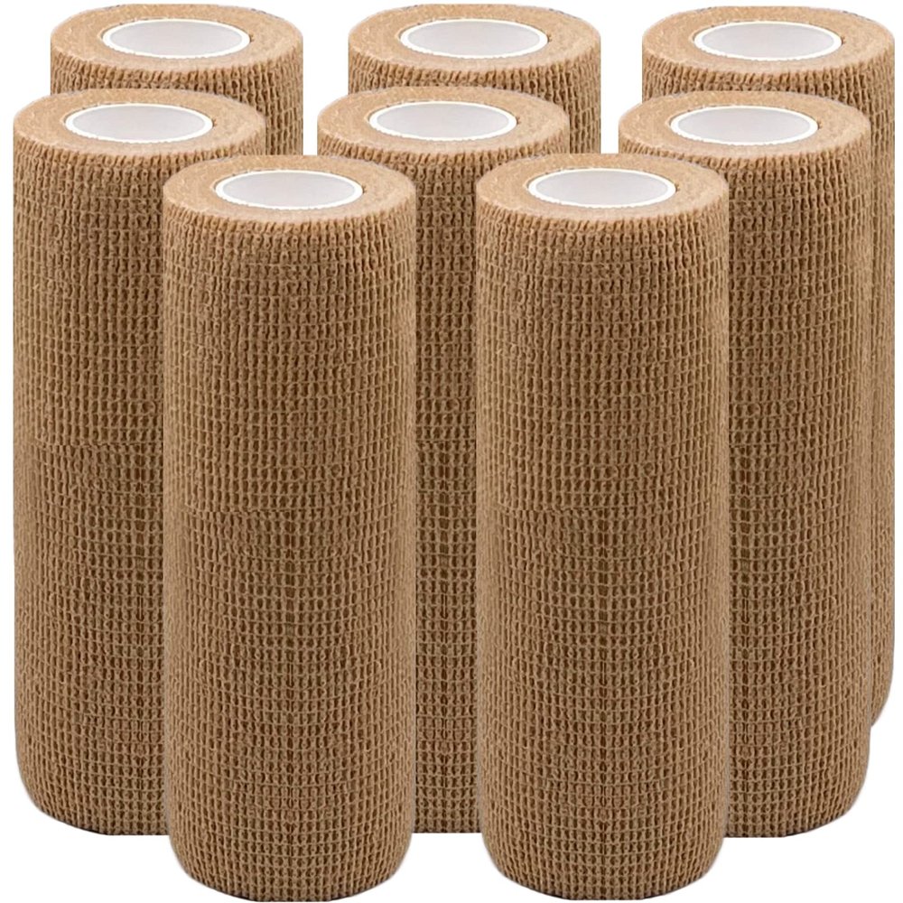 6 inch x 5 Yards 8 Pack Horse Wraps, Self Adhesive Large Bandages Wrap, Self Stick Elastic Athletic Tape, Self Adherent Medical Bandage Wrap, Stretch Cohesive Bandage Wrap