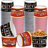 50Pcs Movie Night Party Supplies 9oz Movie Night Snack Ice Cream Cups Bowls Trays Boxes, Disposable Picnic BBQ Cinema Paper Ice Cream Cups Food Trays Popcorn Drink Holder Kids Birthday Party Favors view 1