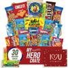 Military Valentine's Day Small Snack Box ( 31 Piece Variety Gift Basket Care Package ) Chips, Candy, Peanuts, Popcorn, Cookies, Gummy Snacks, Chocolates and More - My Hero Crate view 1